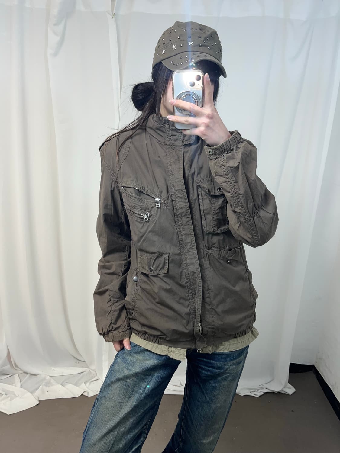 Y2K 브라운 유틸리티 자켓 상품이미지7