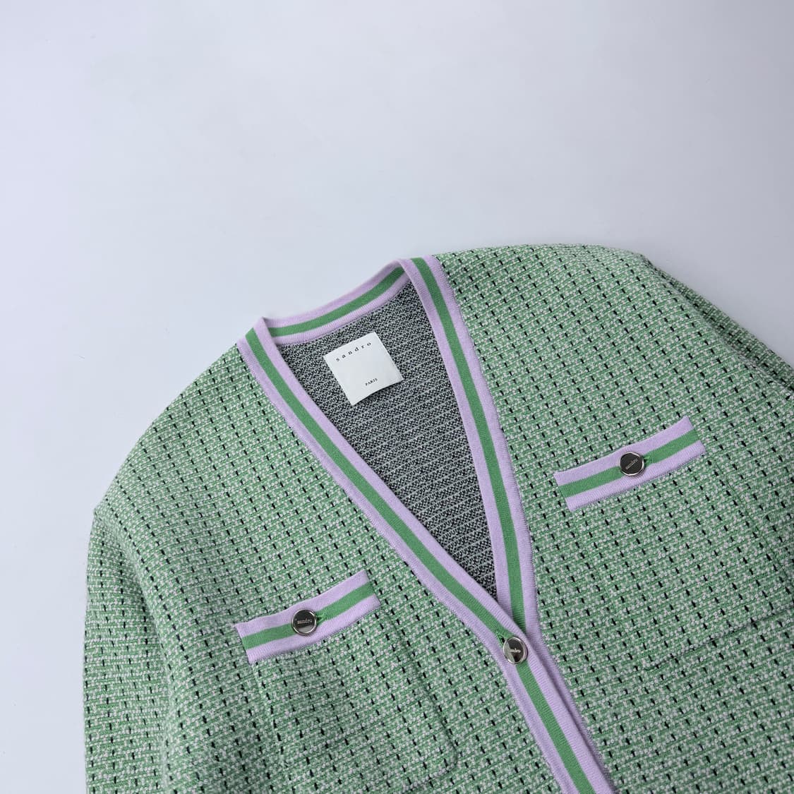 산드로 코튼블랜드 트위드 가디건 상품이미지3