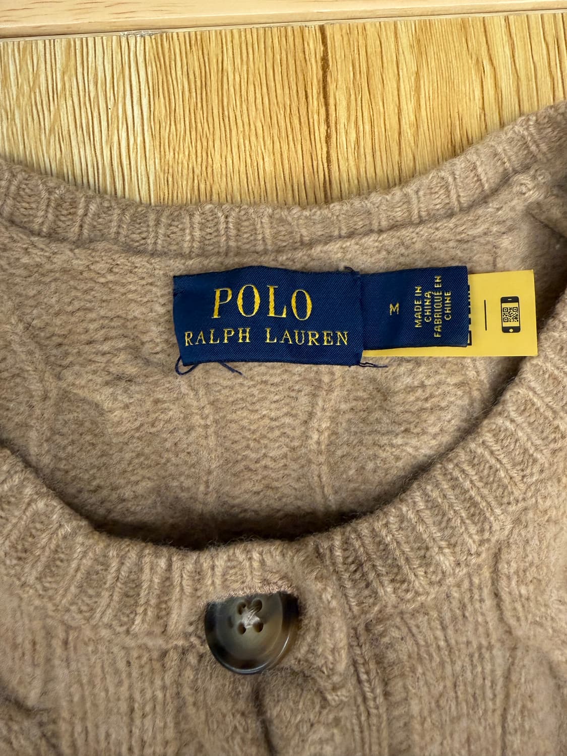 [xs]여성 폴로 랄프로렌 케이블 니트 가디건 베이지 상품이미지4