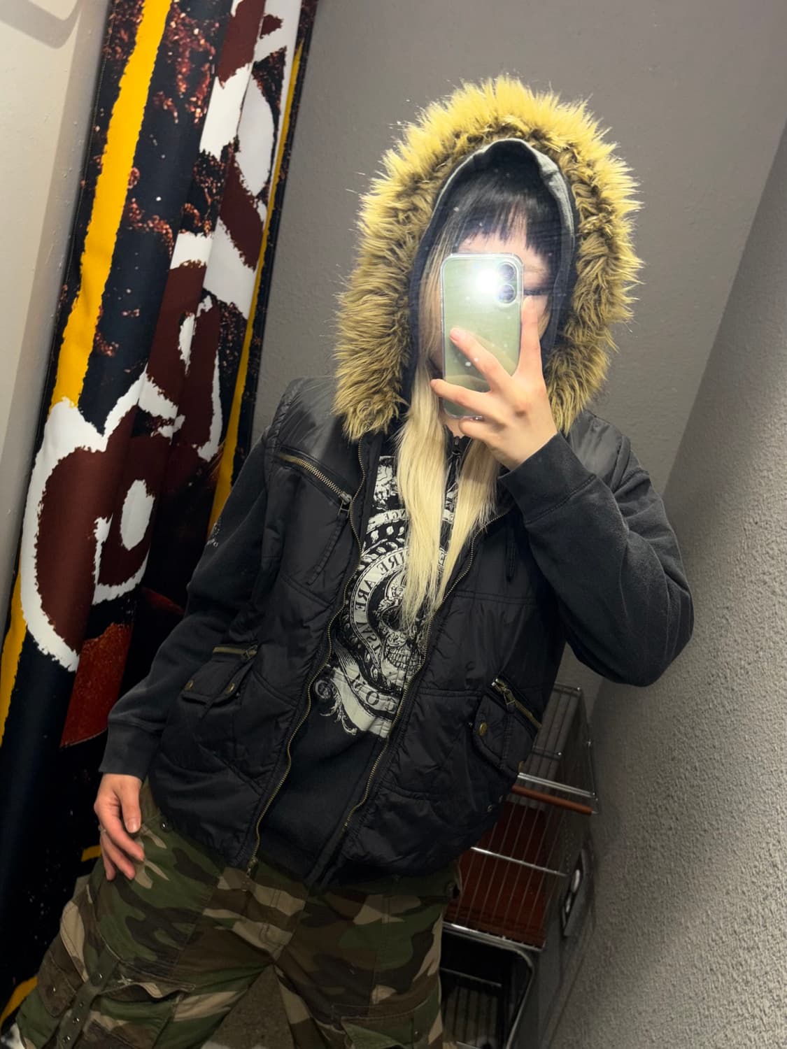 빈티지 퍼 패딩조끼 상품이미지2