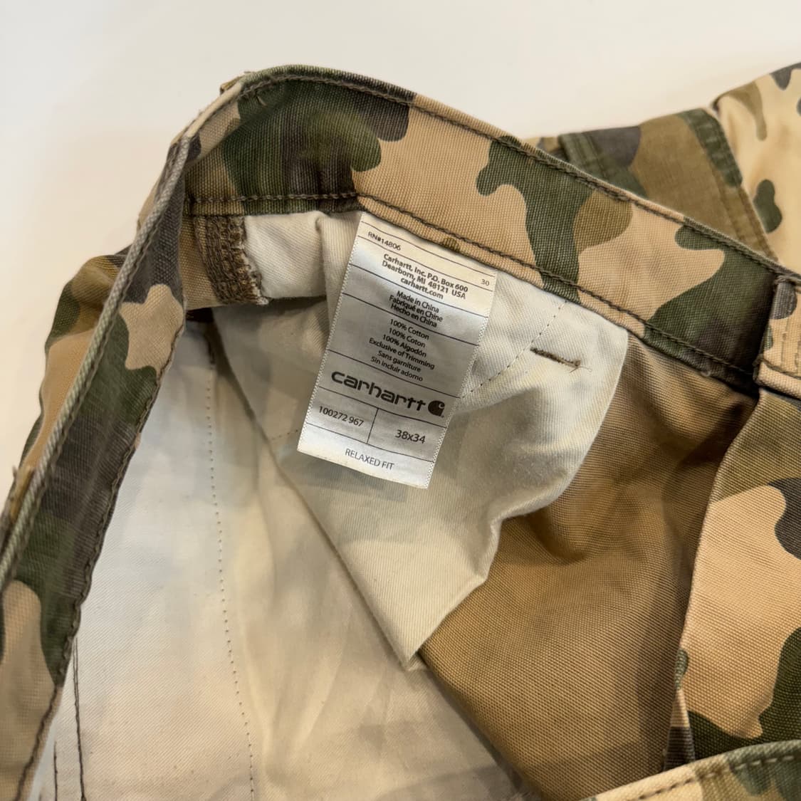 칼하트 릴렉스핏 카모 카고 팬츠 상품이미지6