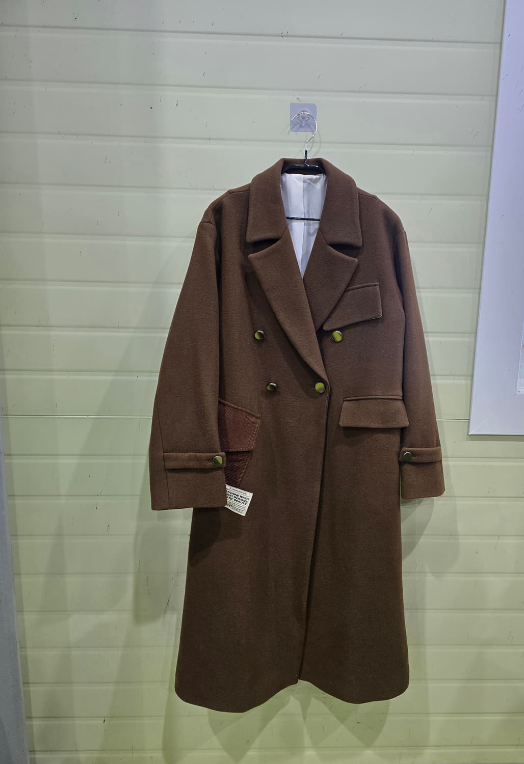 브라운 더블 울 롱 코트 상품이미지1