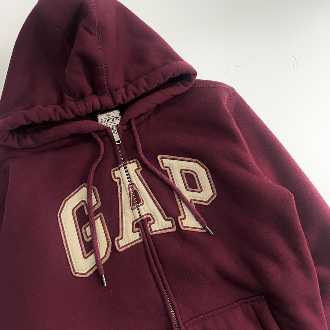 Gap 갭 퍼안감 버건디 와인 후드집업 상품이미지4