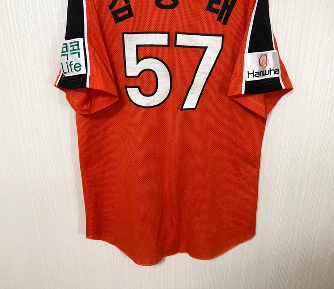 (데미지) KBO 미즈노 한화이글스 선수실착 유니폼/져지 #57 김경태 상품이미지10