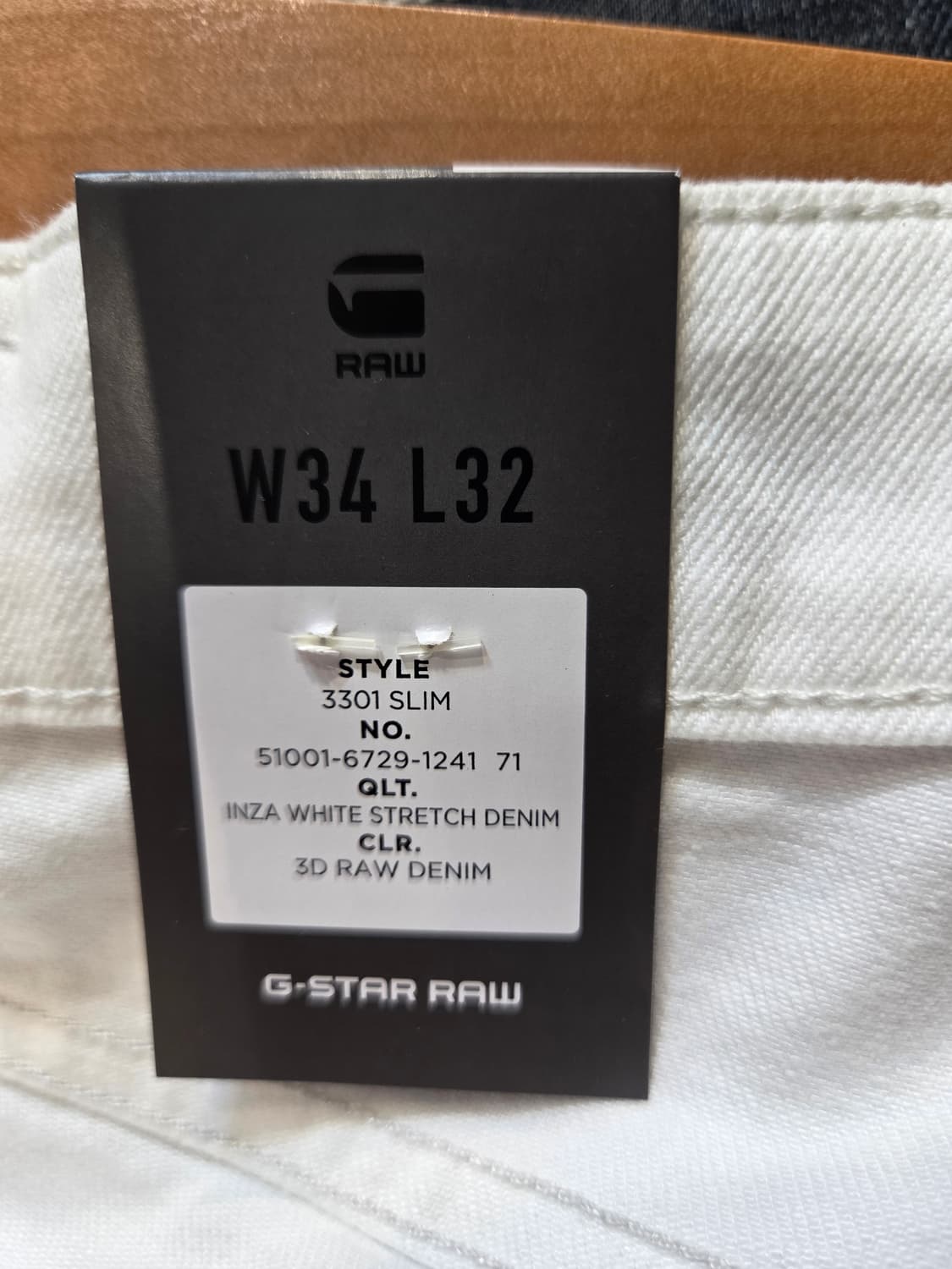 G-Star RAW 화이트 데님 팬츠(W34/L32) 상품이미지6