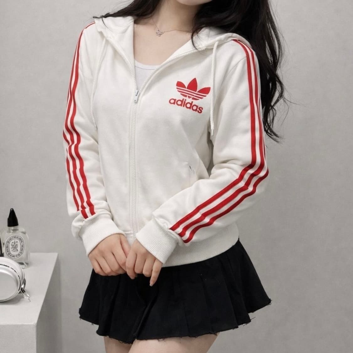 아디다스 유로파 파이어버드 화이트 레드 흰빨 후드집업 져지 트랙탑 상품이미지1