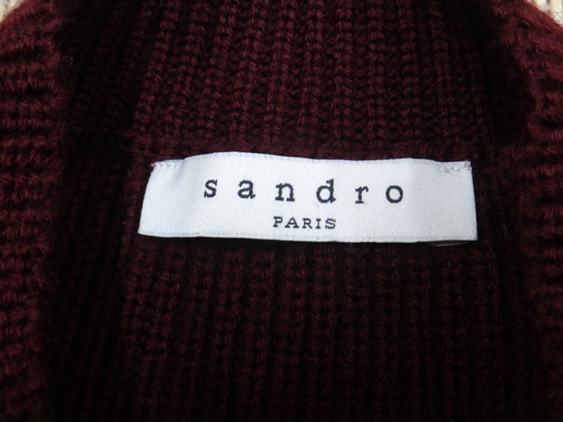 (80/44) 산드로 SANDRO 울혼방 니트 버건디 상품이미지6