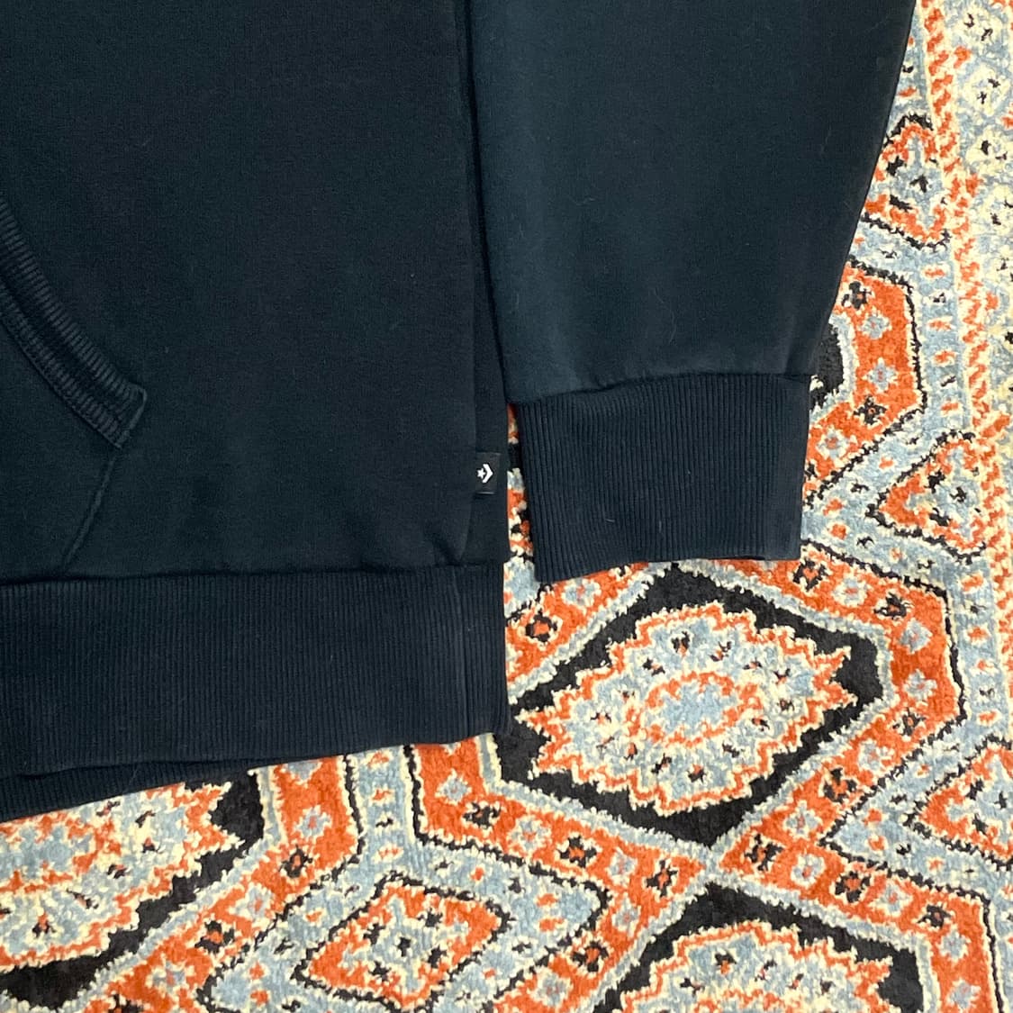 컨버스 스펠로고 블랙 기모 후드티셔츠 남성XXL 상품이미지3