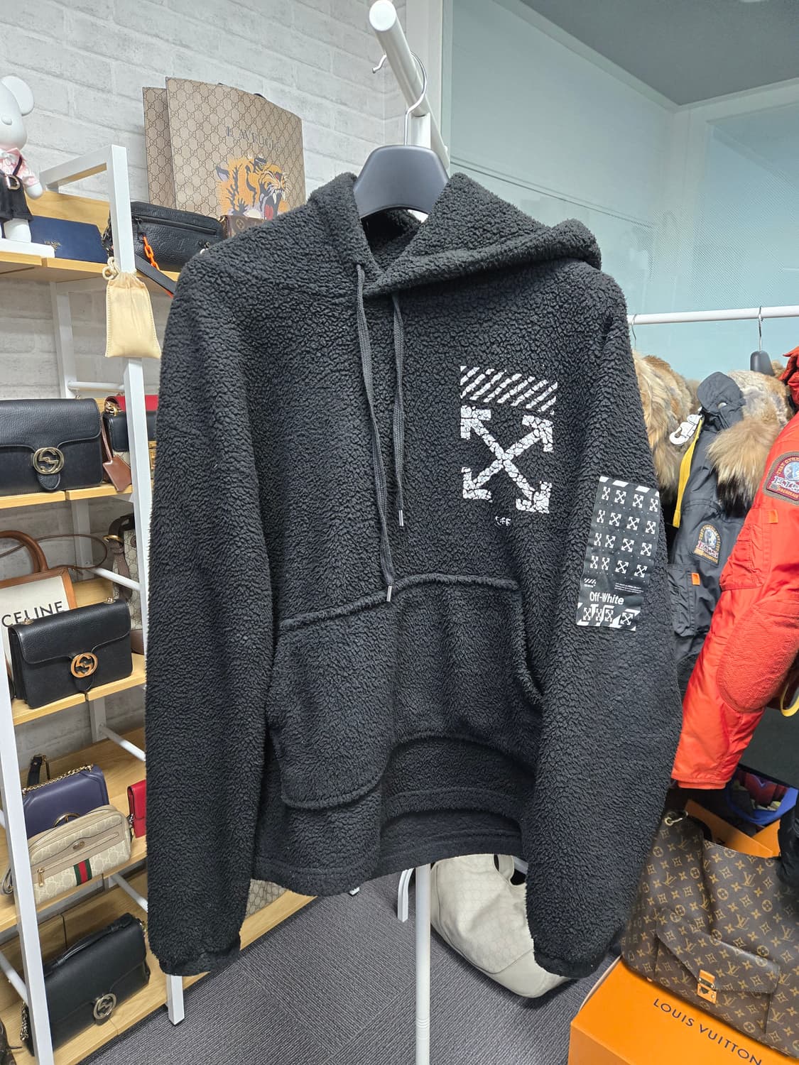 [특가][정품] 오프화이트 뽀글이 후드티 상품이미지2