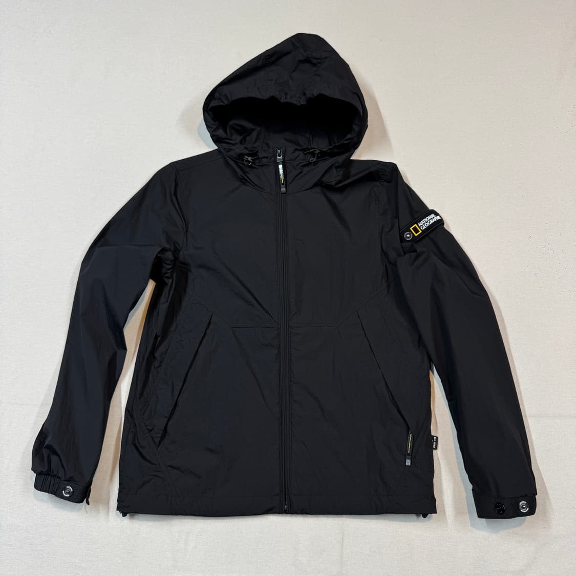 S) 내셔널지오그래픽 바람막이 후드 자켓 블랙 상품이미지1