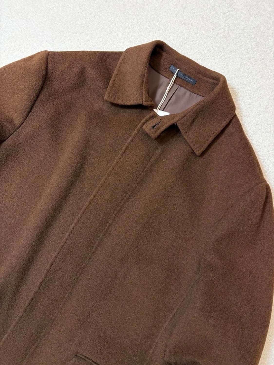 솔리드옴므 10's 울 앙고라 양가죽 배색 롱 코트 PN6292    상품이미지3