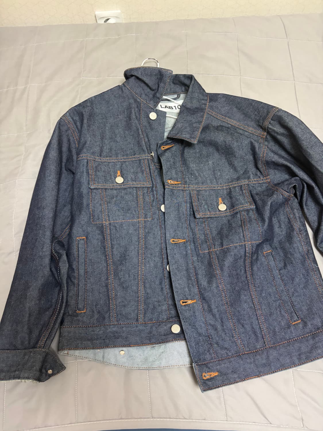 LAB101 생지 데님 트러커 자켓 + 바지 세트 상품이미지3