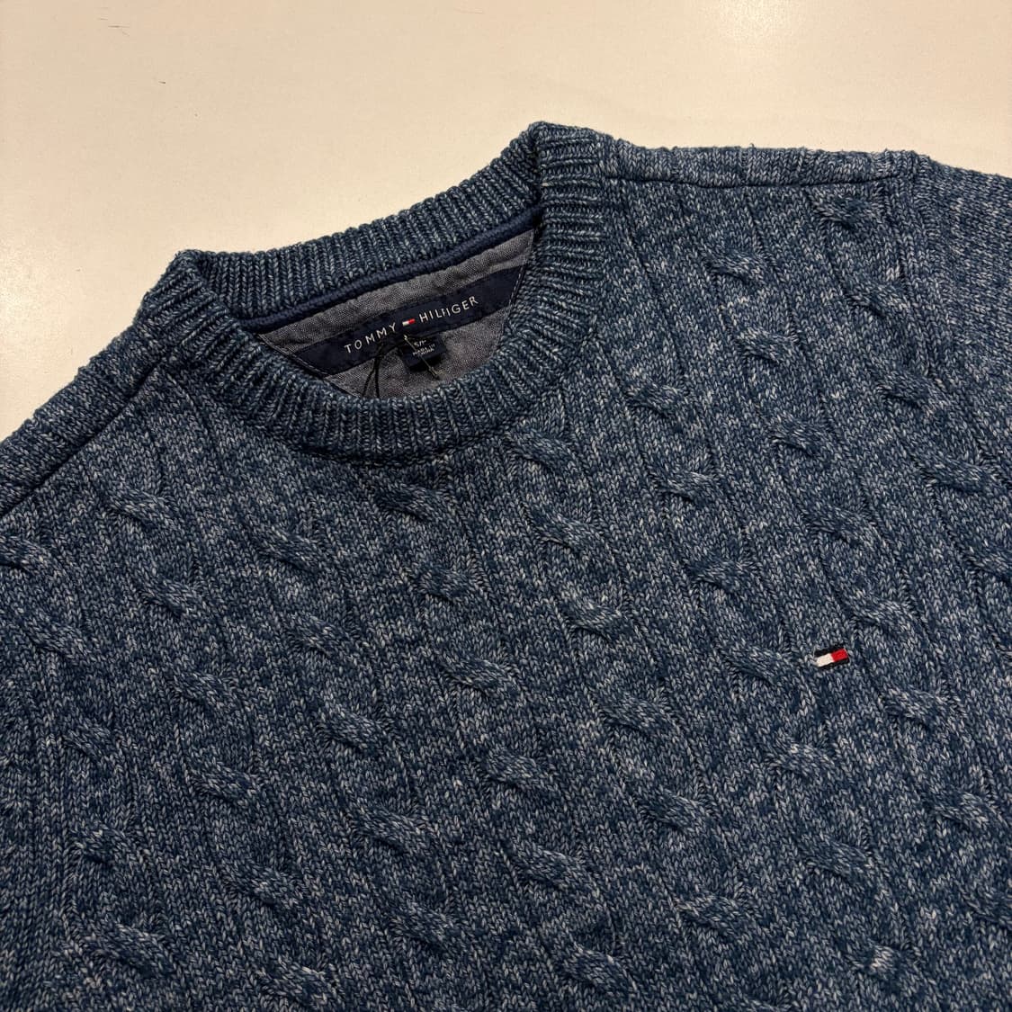 [S] 타미힐피거 케이블 꽈배기 니트 스웨터 블루 D783  상품이미지3