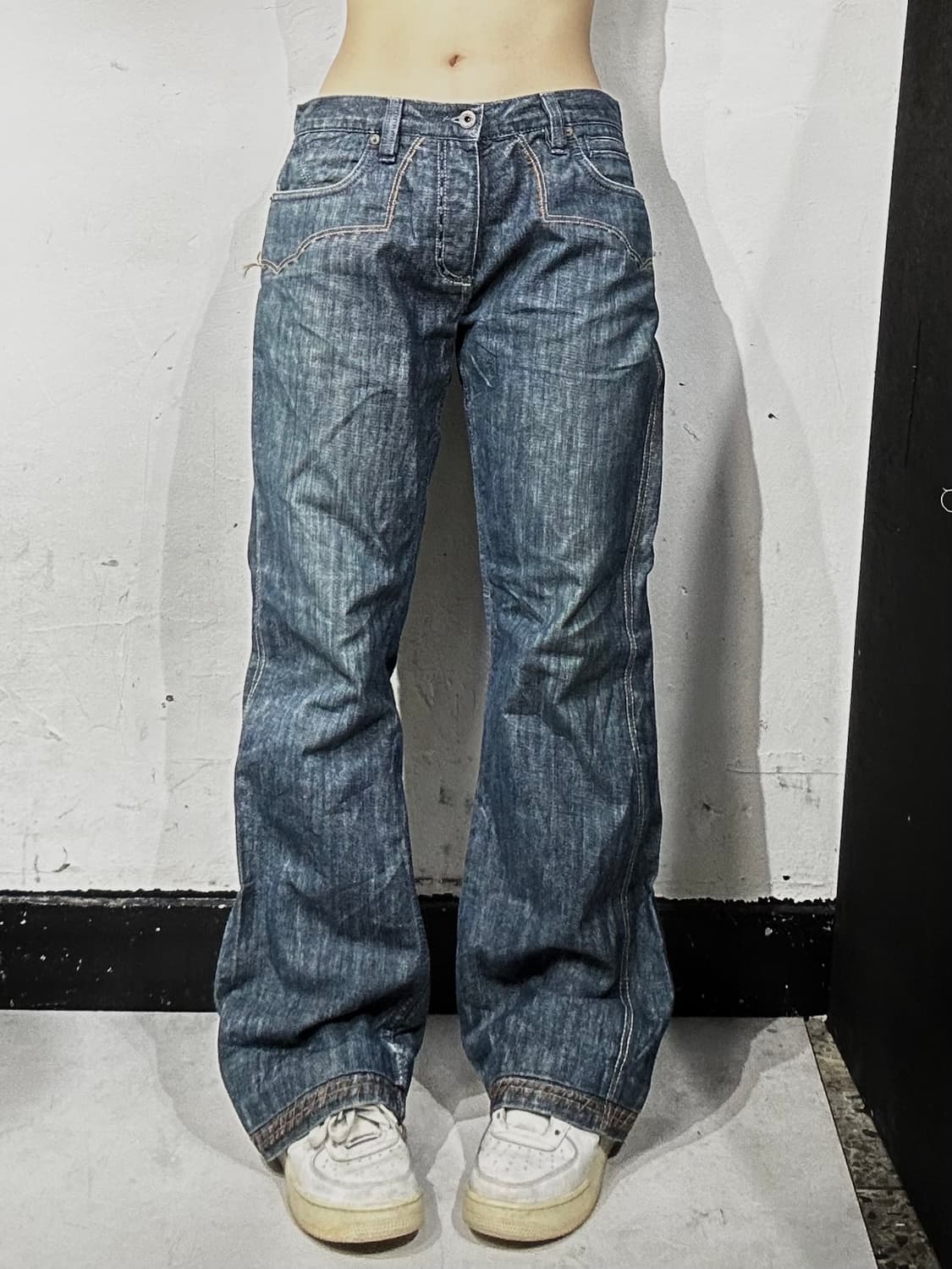 Antik denim 웨스터너 아카이빙 자수 포인트 와이드 데님 팬츠 상품이미지3