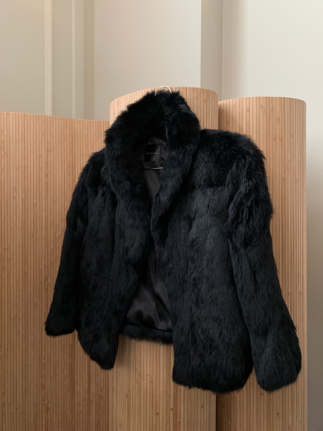 빈티지 블랙 크롭 퍼 자켓 상품이미지4