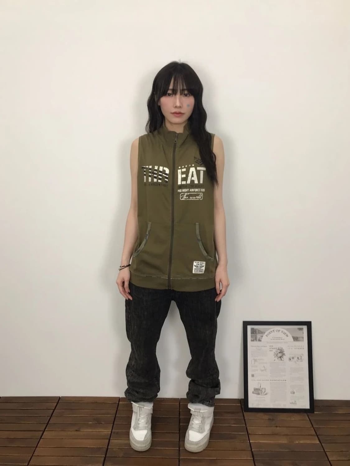 00's Y2K Military Graphic Zip-Up Vest 상품이미지1
