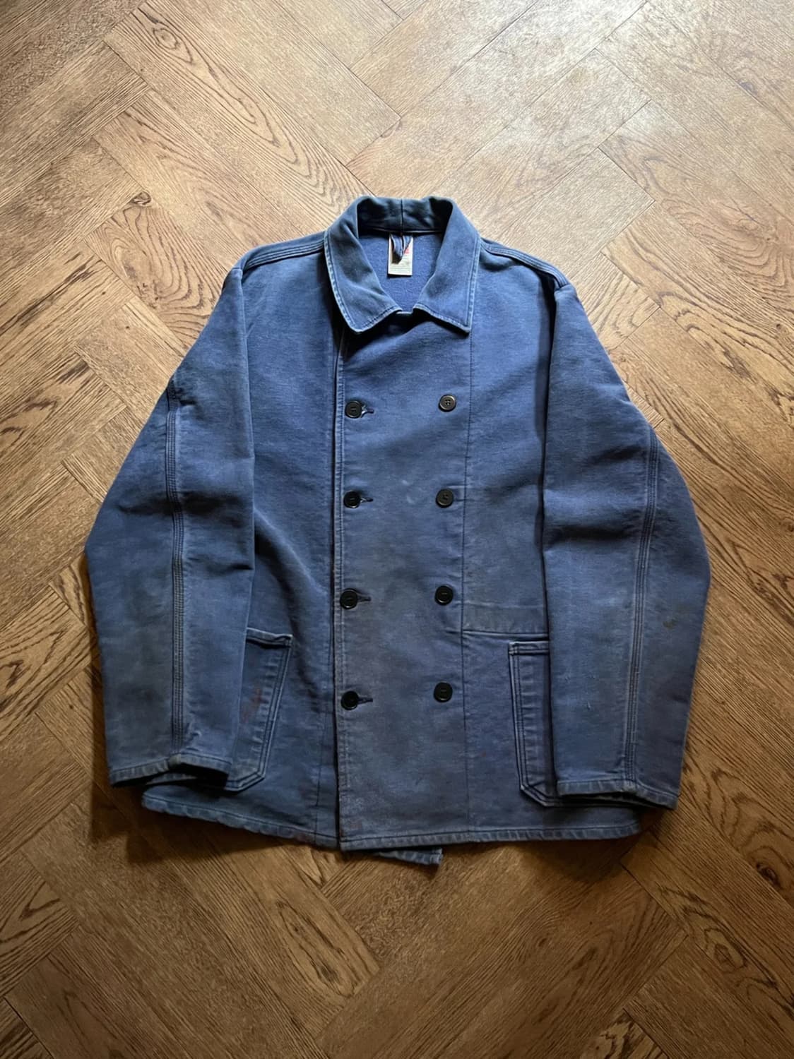 [M]90's ROFA 빈티지 페이딩 몰스킨 더블브레스트 프렌치 워크자켓 상품이미지1