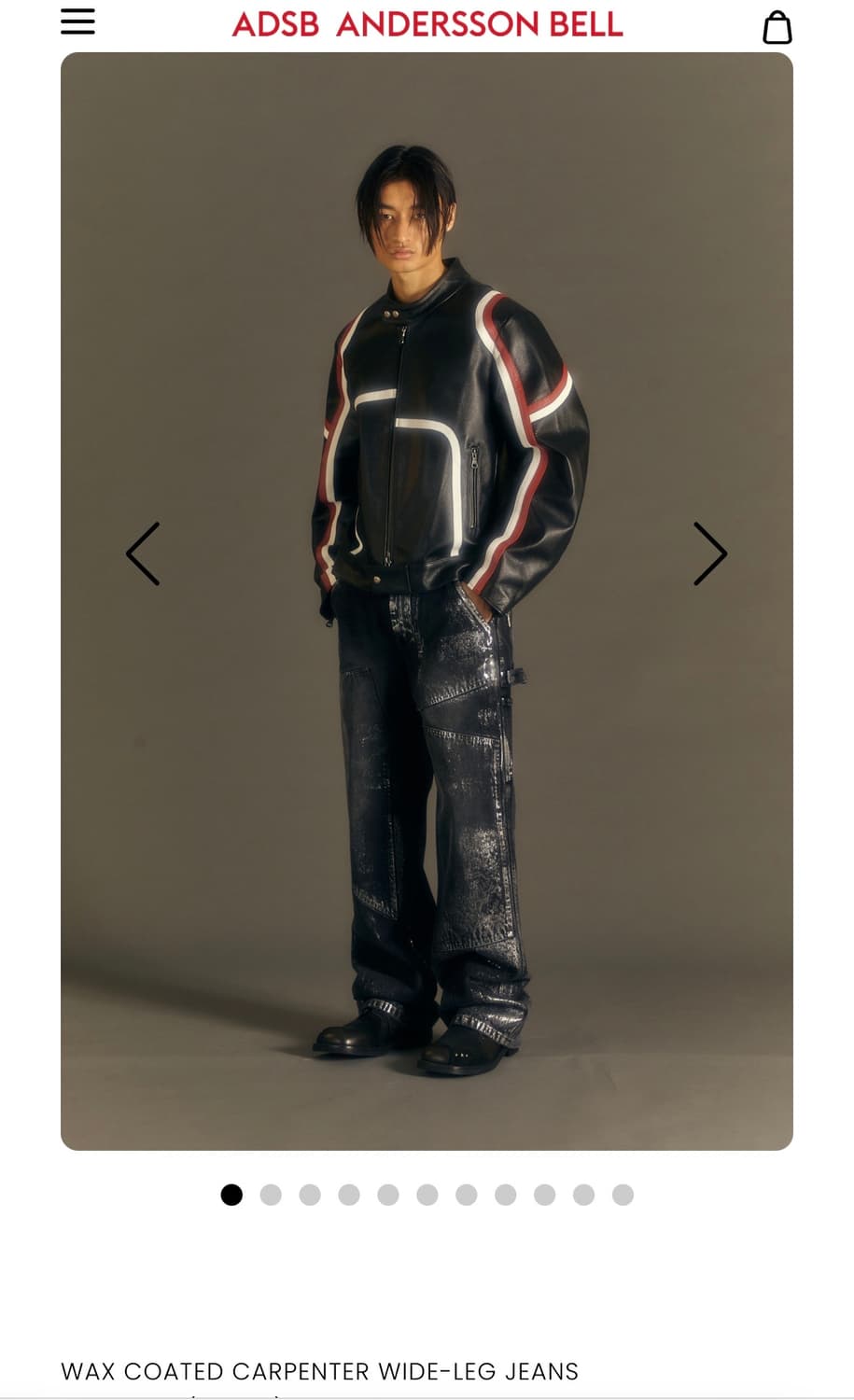 앤더슨벨 왁스 코티드 카펜더 와이드 레그 진 상품이미지2