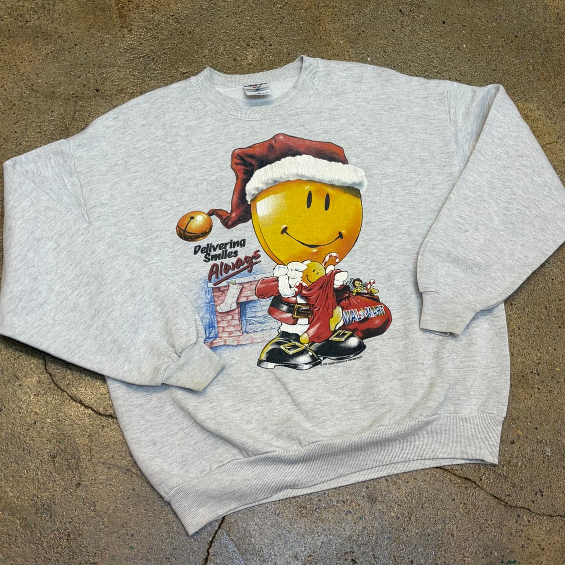 90s USA 미국 빈티지 크리스마스 스마일 산타맨투맨 상품이미지2