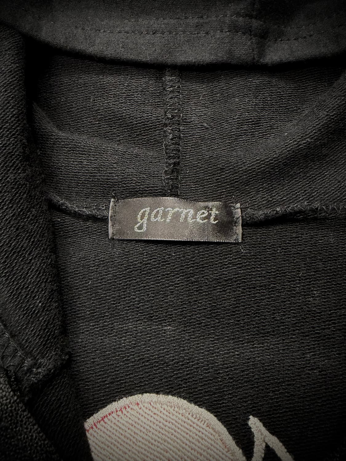 garnet 올드스쿨 장미&해골 프린팅 블랙 후드집업 상품이미지9