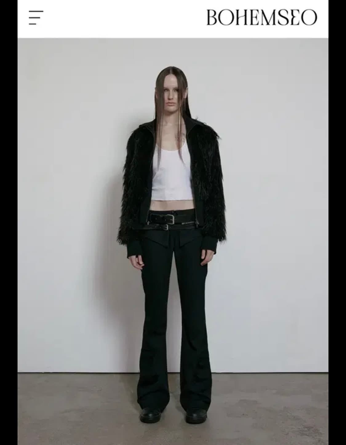 보헤미안서울 하이넥 퍼 집업 자켓 상품이미지1