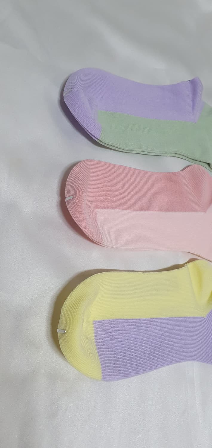 3컬레 가격~ 파스텔톤 아이스크림톤 투톤 양말  상품이미지2