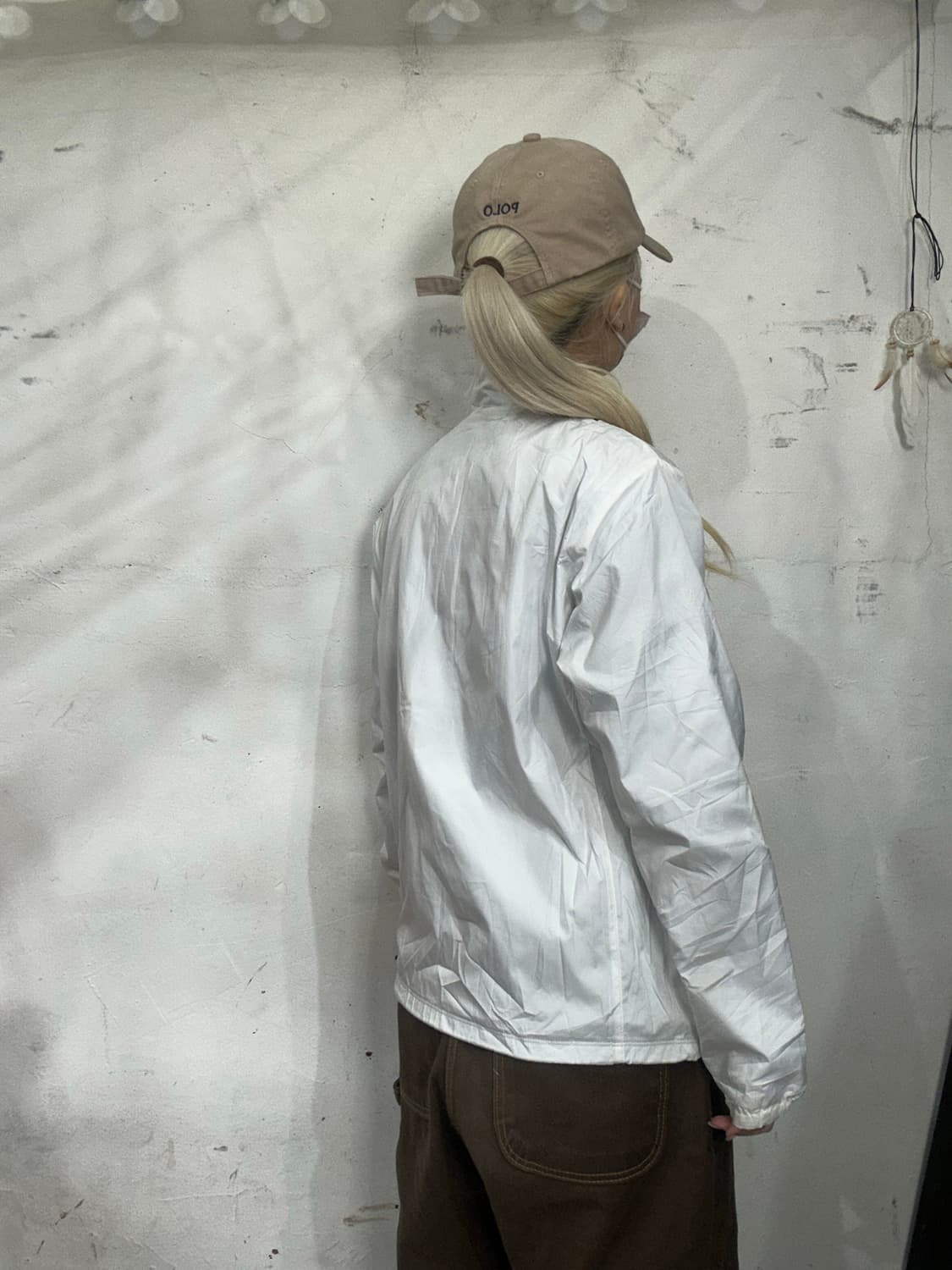 엘레쎄 일본판 화이트 오버핏 바람막이 올드스쿨 트랙 자켓  상품이미지3