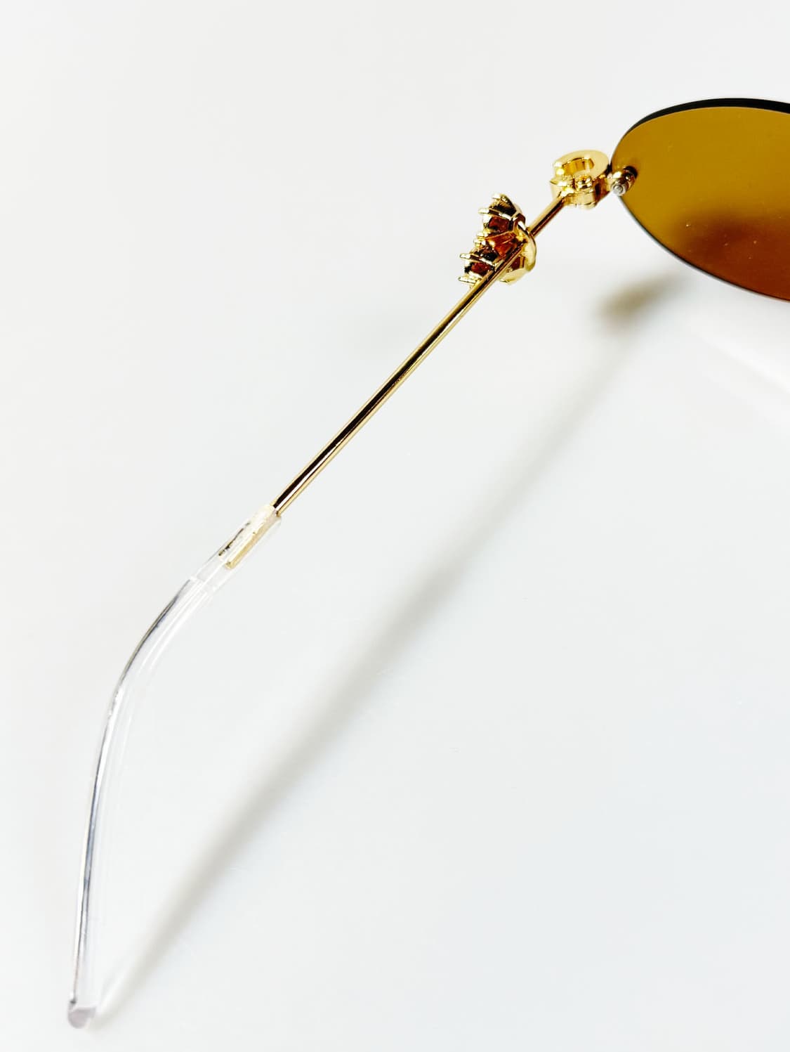 90s 무테 오벌 골드 메탈 프레임 빈티지 틴트 선글라스 상품이미지8