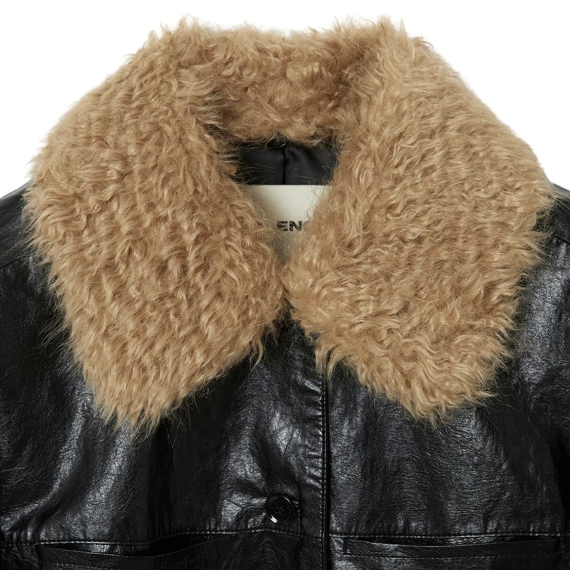 인사일런스 우먼 비건 레더 크롭 자켓 블랙 상품이미지4