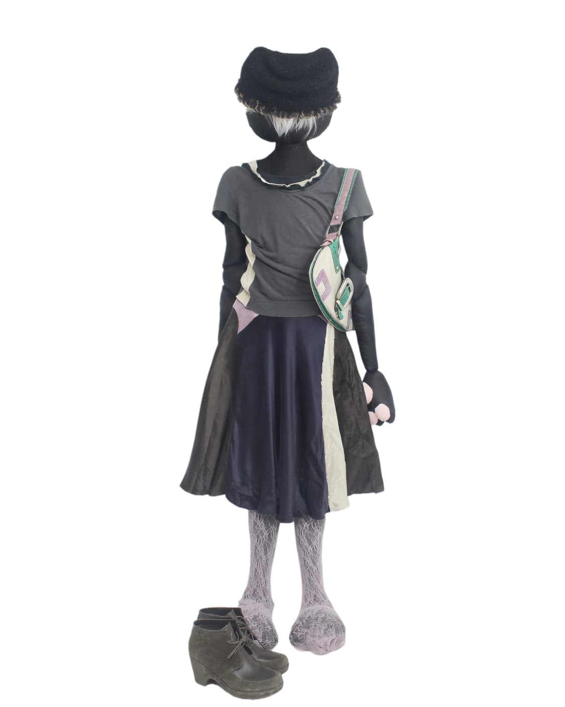 Curved Panel Contrast Satin Long Skirt4 상품이미지1