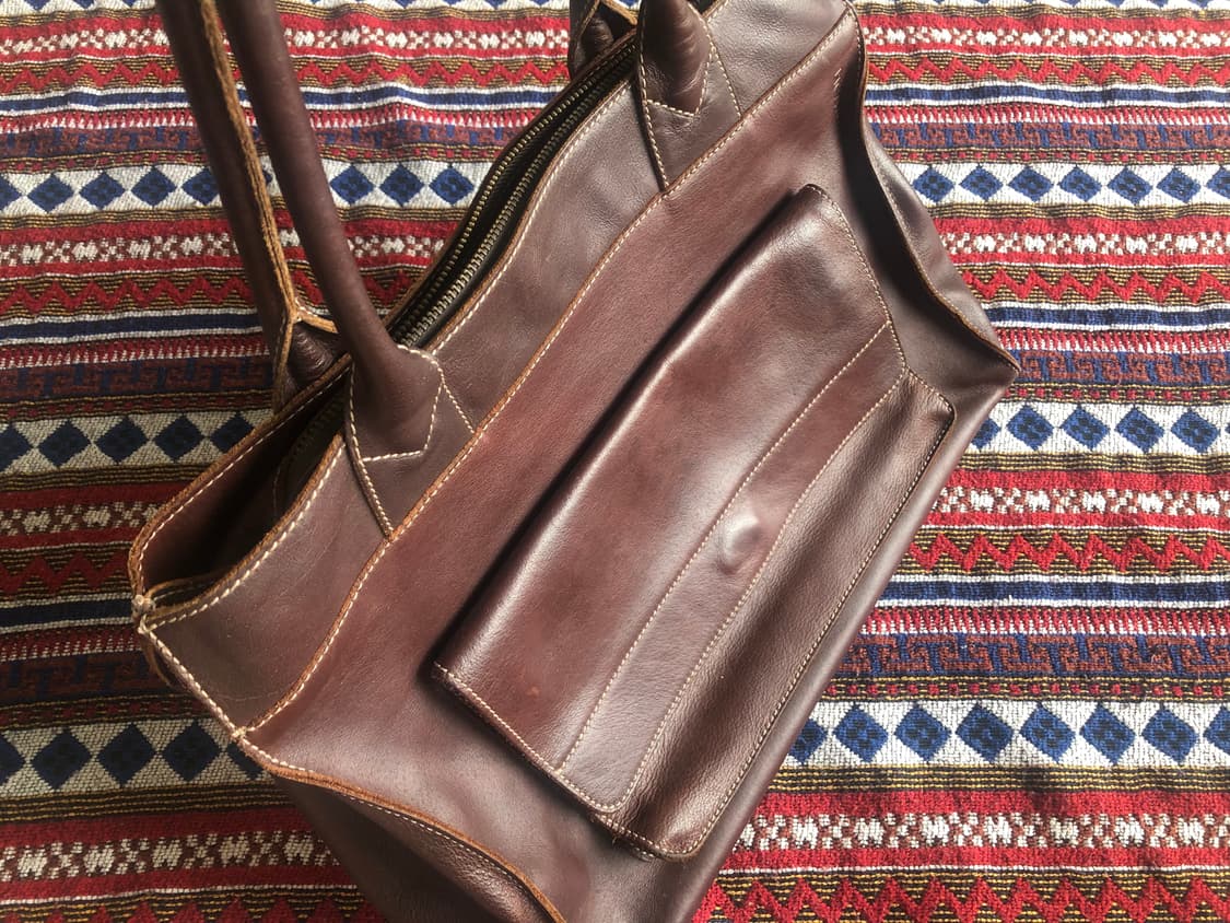 피카드 브라운 레더 토트백 상품이미지5