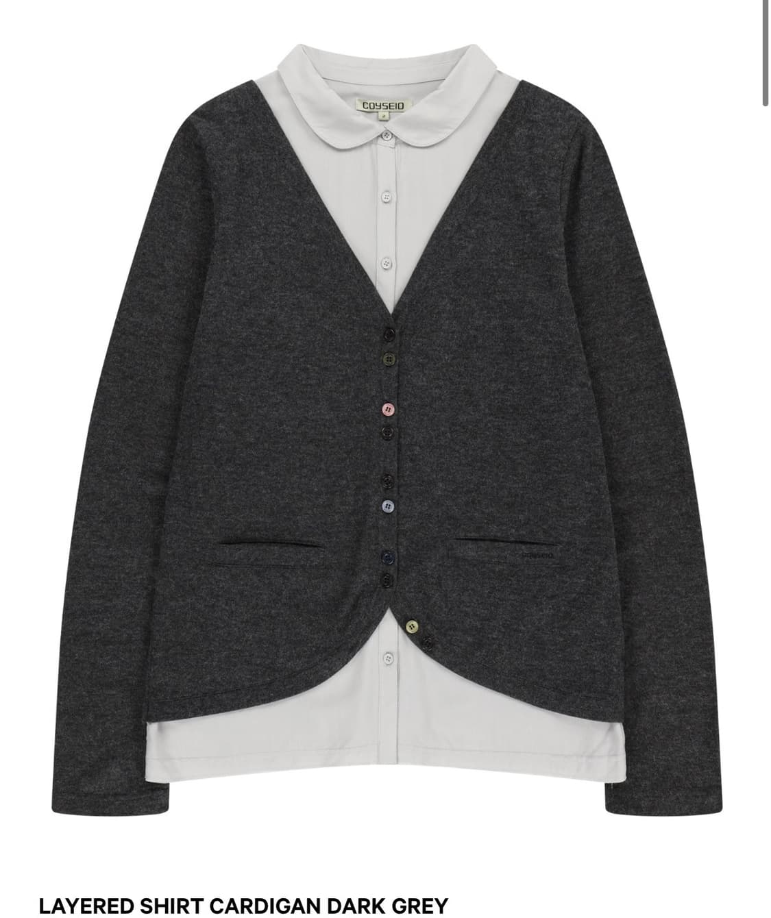 LAYERED SHIRT CARDIGAN DARK GREY 상품이미지1