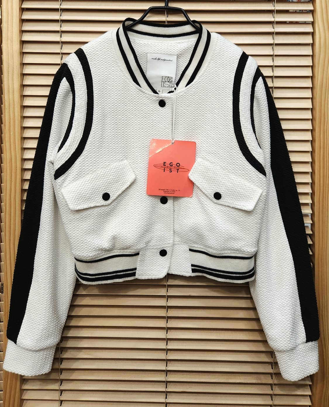 (새상품)에고이스트 배색 크롭점퍼55 상품이미지1