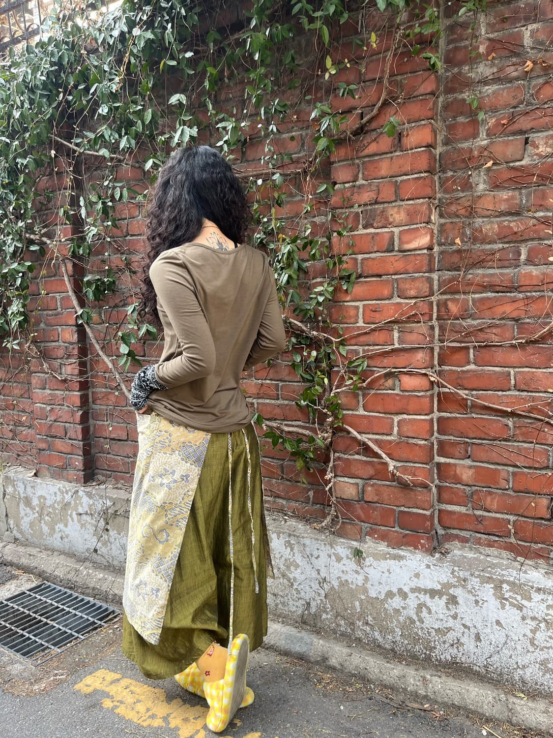 에스닉 패턴 랩 레이어드 롱 스커트 상품이미지5