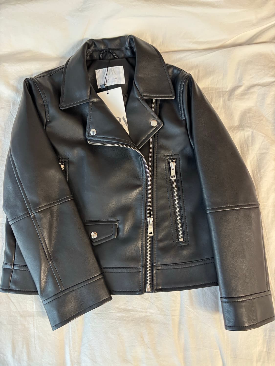 자라 키즈 블랙 레더 라이더 자켓 상품이미지1