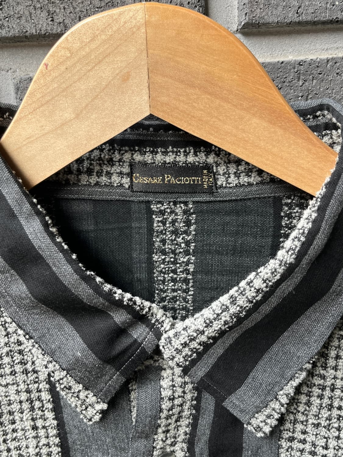 Cesare paciotti 울 트위드 스트라이프 셔츠 상품이미지7