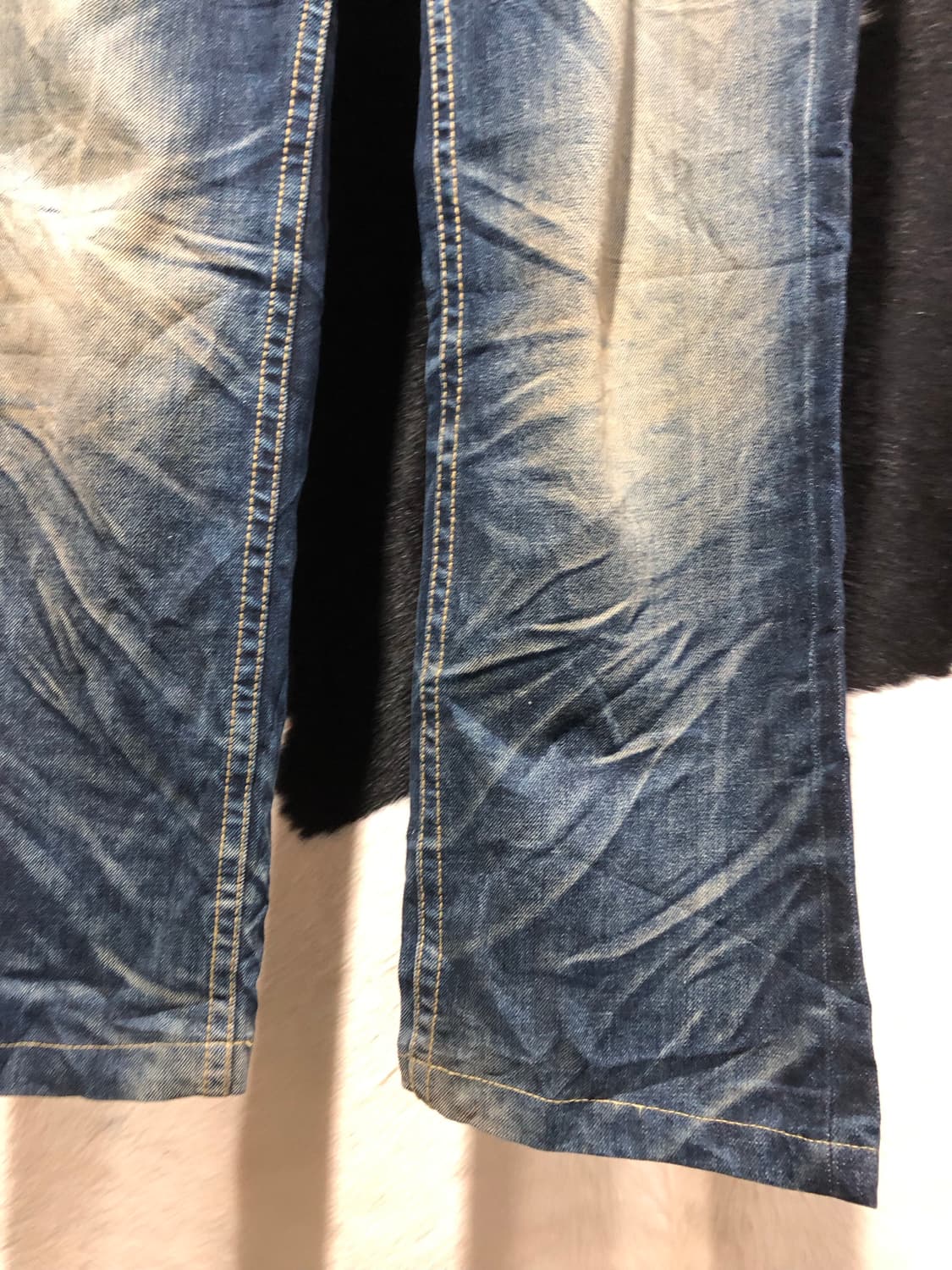 로리타진 뒷판 버클 포인트 워싱 데님팬츠 상품이미지6