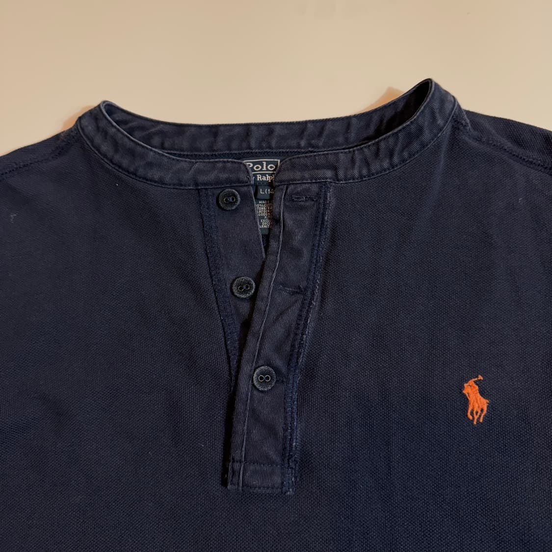 폴로 랄프로렌 헨리넥 네이비 긴팔 티셔츠 상품이미지2