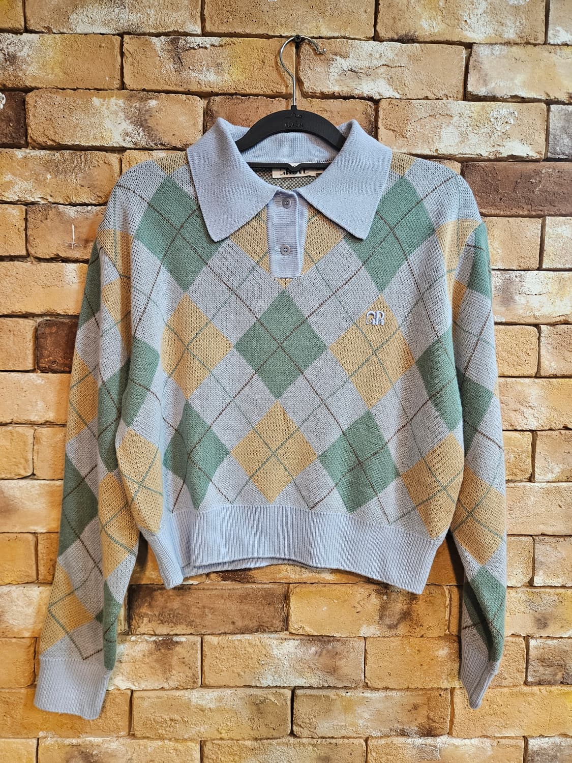 그로브 아가일 체크 니트 상품이미지1