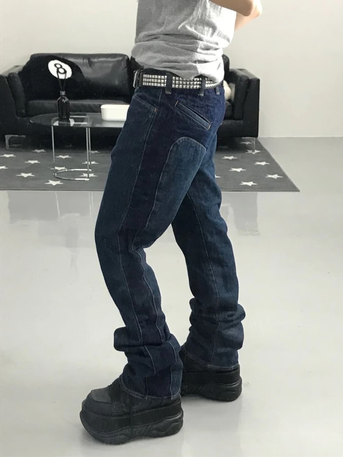 희귀 GDC 투톤 데님 팬츠 상품이미지3