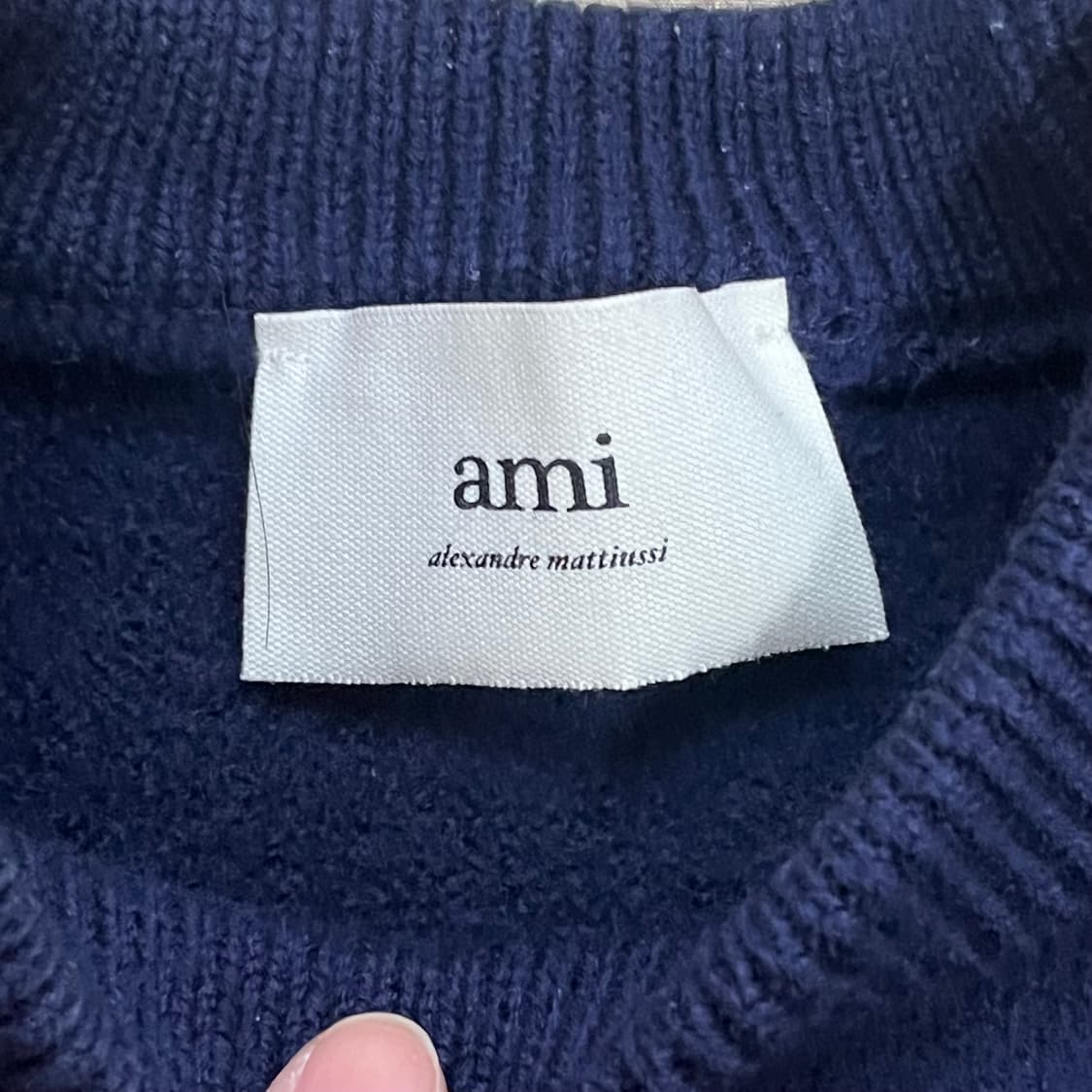 [M]아미 파리스 빅하트로고 네이비 니트 상품이미지3