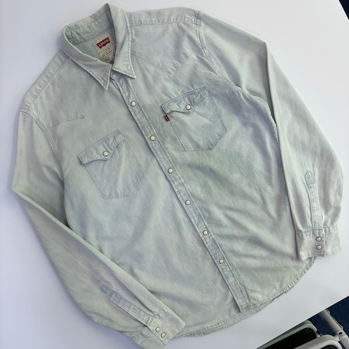 Levi's 리바이스 워시드 데님 웨스턴 셔츠-#원윜구매가능  Price 상품이미지1