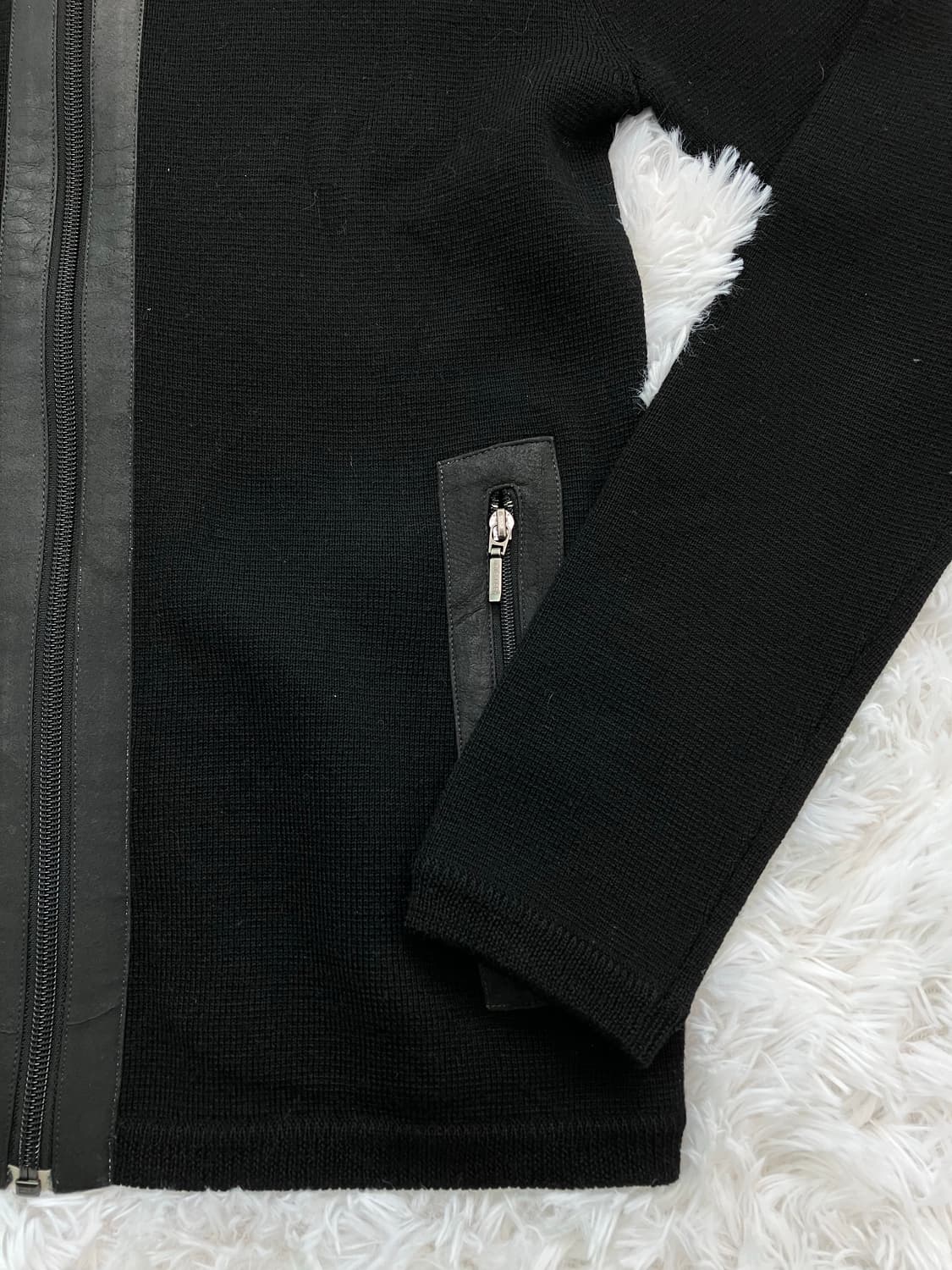 버버리 블랙라벨 레더 니트 집업 o-783 y2k 스트릿 갸루 펑키 일본 상품이미지6