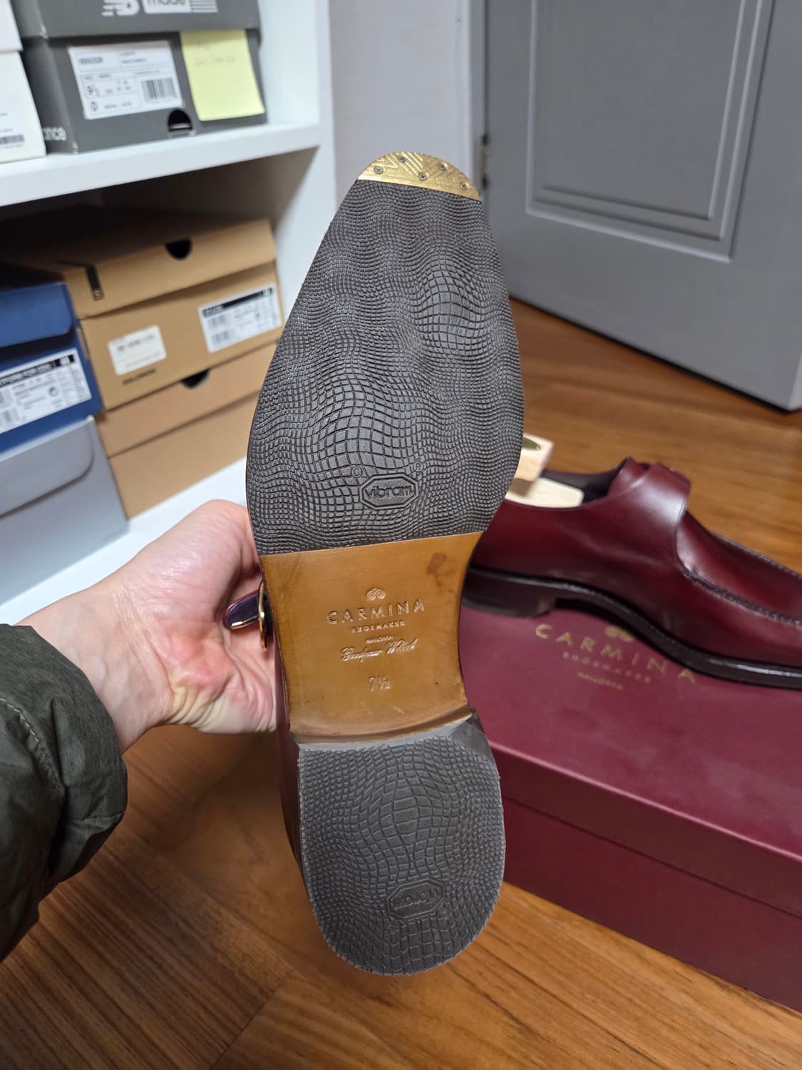 Carmina 커스텀 몽크 스트랩 7.5UK 버건디 상품이미지4