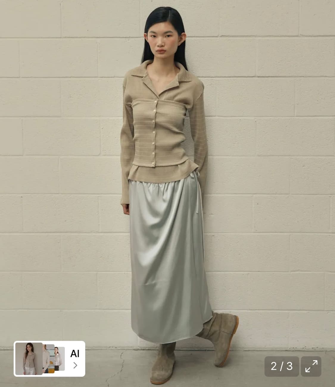 아우로 PLEATS LAYERED SHIRTS [ CREAM ] 상품이미지6