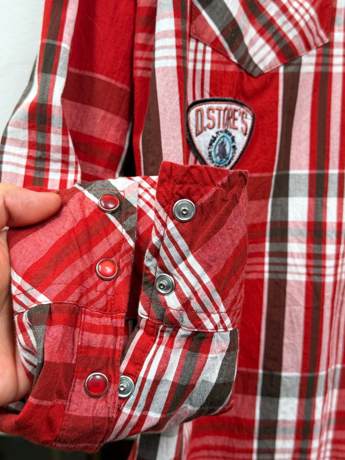 Japanese Vintage 웨스턴 카우보이 카라 와이어 체크셔츠 L 상품이미지6