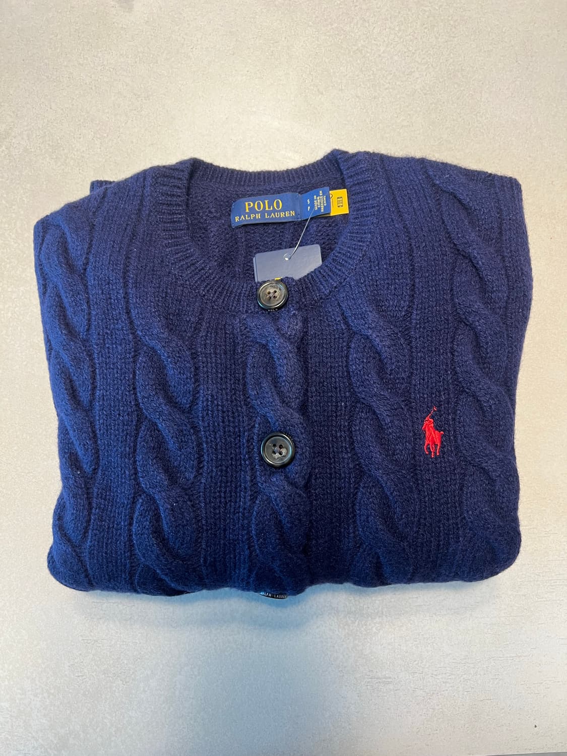 폴로 우먼 울 캐시미어 케이블니트 가디건 상품이미지4