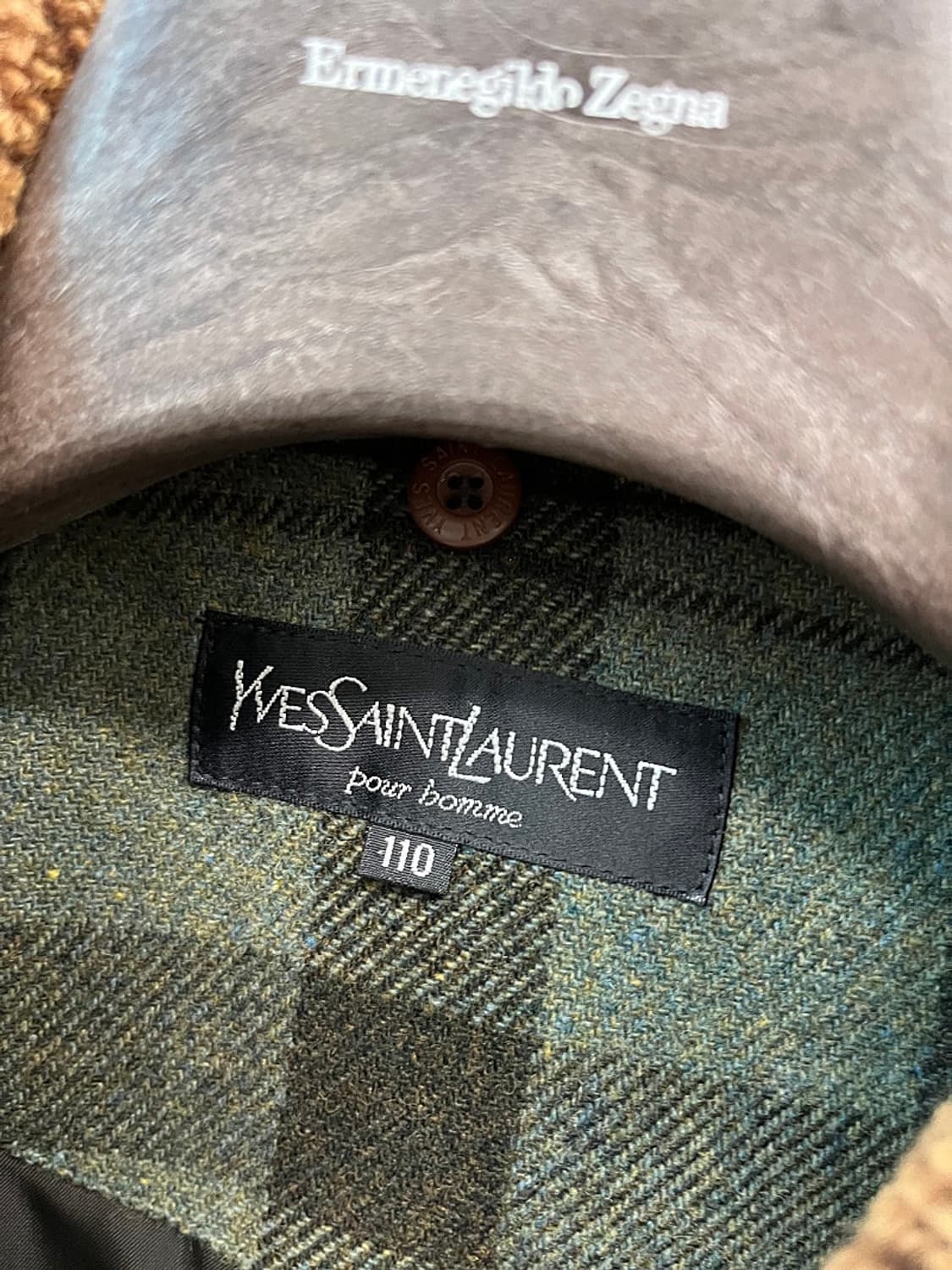 110) 입생로랑 시어링 체크 울코트  상품이미지7