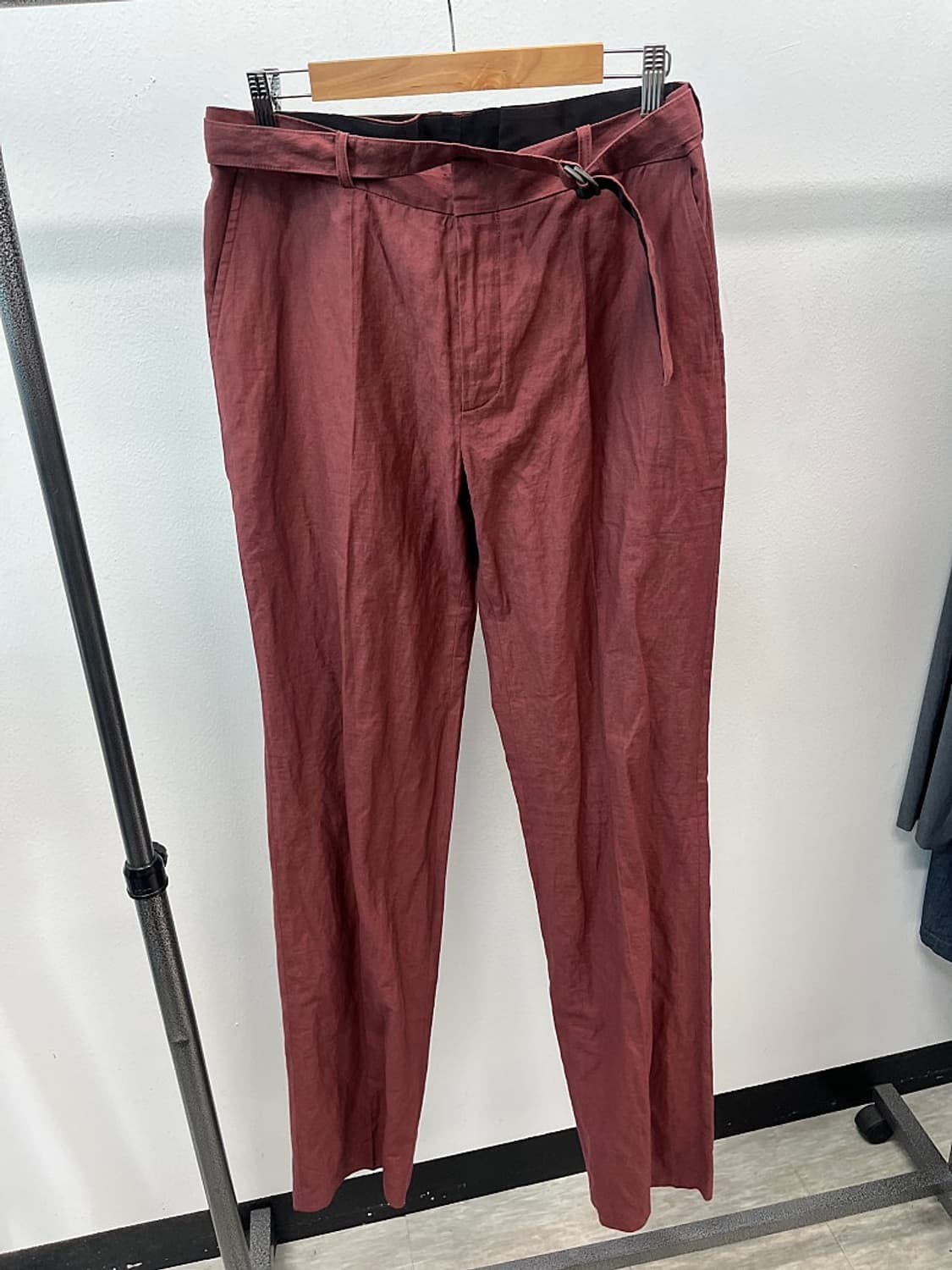 33-34) 랑방 버건디 벨티드 팬츠  상품이미지2