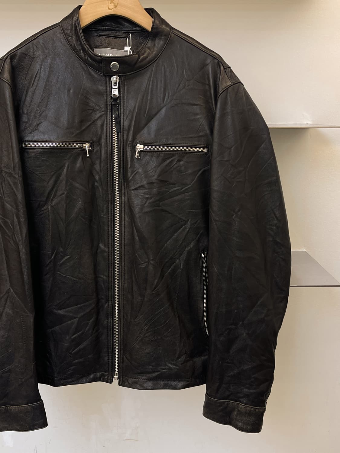 마이클코어스 램 레더 바이커 자켓 상품이미지3